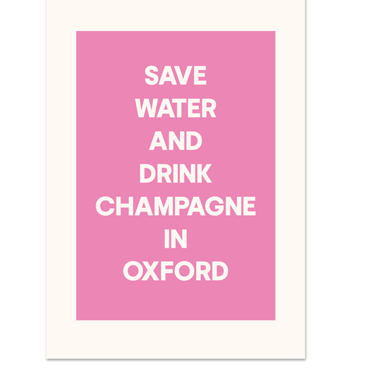 save water and drink champagne print